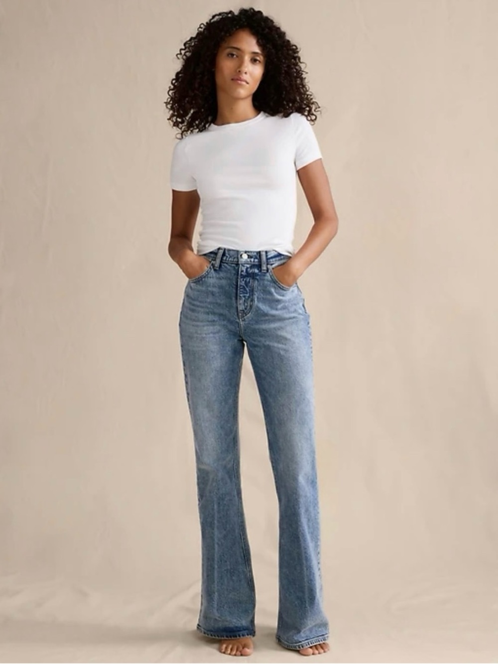 Banana Republic Factory Light Wash Flare Jeans High Rise Bootcut Jeans Size 10